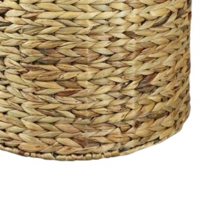 Cesta de Jacinto de Agua con Borde Gris, Cesta Decorativa Tejida a Mano para Almacenamiento en Sala de Estar, Dormitorio, Baño - Product Image 3