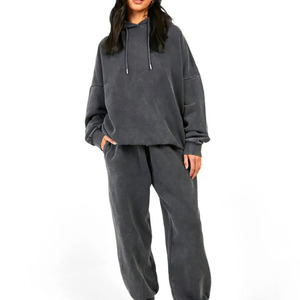 Drop Shoulder Leisurewear Pullover Tracksuits Women's Fitness Running And Casual Style Two Piece Hoodie & Joggers <b>Sweatpants</b> <b>Set</b> - Product Image 4