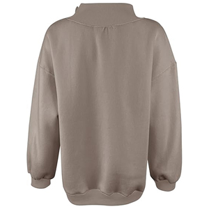 Women's Oversized Pullover Sweatshirt <b>Top</b> Casual Style Long Sleeves Drop Shoulder Turtleneck <b>Mock</b> Custom Logo for Autumn Season - Product Image 5