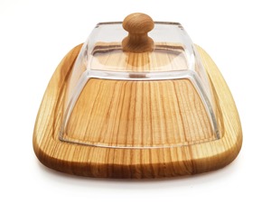 Wooden Butter Dish With Glass Lid Used As A Stylish Serveware Perfect For <b>Breakfast</b> Table Setup Wholesale From India - Product Image 6