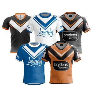 Mens Professional Rugby Jersey Breathable Quick Dry Sports T-Shirt Chevron V Design Front Custom Team Name for Training - Product Image 4