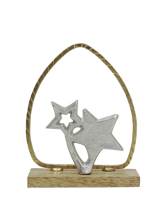 Artesign Modern Nickel Aluminium Gold & Silver Star Table Decor with Embroidered <b>Arch</b> <b>Frame</b> and Durable Wooden Base - Product Image 3