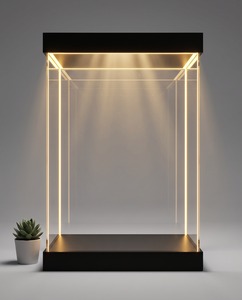 Nouveau design 2026 : Boîte de rangement publicitaire rectangulaire entièrement lumineuse en contreplaqué et acrylique, éclairée par LED, personnalisable avec logo gravé - Product Image 1