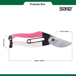 Sécateur de taille-branches SONO J303 avec poignée en acier au carbone durable, poignée antidérapante, lame chromée, qualité industrielle/bricolage, OEM - Product Image 4