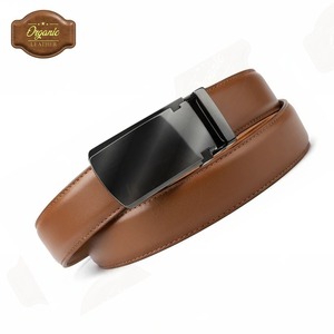 Ceinture en cuir véritable vintage pour homme, à cliquet automatique, avec boucle en alliage réglable, idéale pour le style business décontracté – Meilleure vente - Product Image 3