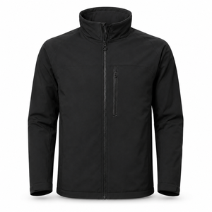Veste Softshell Homme Respirante Coupe-Vent à Fermeture Éclair Intégrale Col Montant Poignets Ajustables pour Travail Extérieur – Fournisseur en Gros - Product Image 1