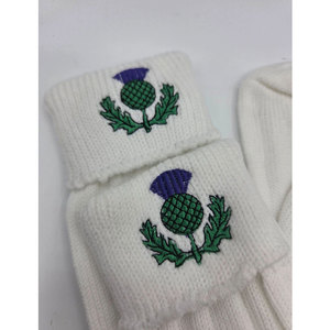 High-Quality Traditional Scottish Thistle Design <b>White</b> Kilt Hose <b>Socks</b> Top Selling Factory Supplies 2026 - Product Image 4