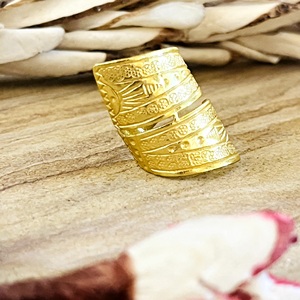 Nouvelle Arrivée Bagues Bohèmes Tribales Vintage en Laiton pour Femme, Plaqué Or 18 carats, Bagues Manchette Géométriques Gravées, Œil Bohème Argenté - Product Image 1