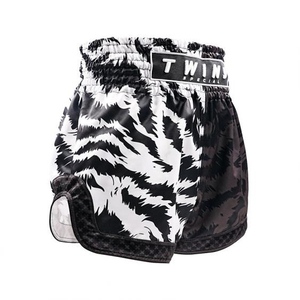 Shorts Dobles de Muay Thai de Alta Calidad, Diseño de Camuflaje Tigre Blanco y Negro, para Boxeo, MMA, Kickboxing, Unisex, Sublimados - Product Image 3