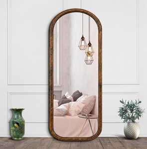 Luxury Arched Full Length Solid Wood <b>Mirror</b> Capsule Floor Standing Body <b>Mirror</b> Rustic Timber Frame <b>Wall</b> <b>Mirror</b> Dressing Decor HD - Product Image 2