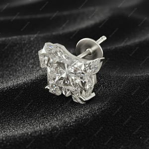 Scottish Terrier Dog Cut Diamond <b>Stud</b> Earring in White Gold - Product Image 2