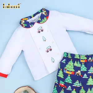 Lovely Xmas Embroidery Boy Clothing ODM OEM Wholesale Smocked Children Clothing - BB1479