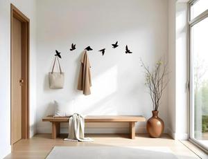 Décoration murale minimaliste en métal en forme d'oiseau, décoration murale rectangulaire noire, décoration de la maison, style moderne fait à la main, petite taille 18-24 pouces - Product Image 3