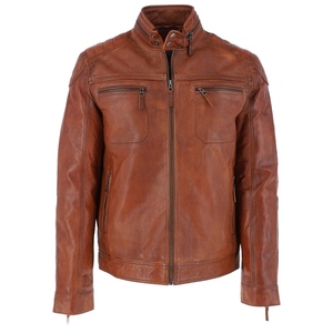 Chaqueta de Cuero Clásica de Cordero, a la Moda, Impermeable, Último Estilo, Chaquetas de Cuero para Hombre, Diseño de Manga Regular, Cuello Alto - Product Image 4