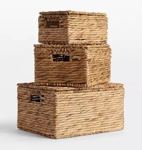 Paniers de rangement pour vêtements en jonc de mer écologiques, couleur naturelle/personnalisée, ronds/rectangulaires/carrés, panier flexible en jacinthe d'eau - Product Image 6