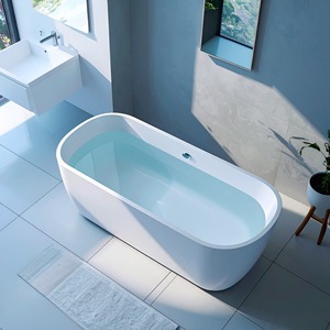 Bañera Acrílica Moderna Independiente y Ecológica con Grifo Incluido, Bañera de Esquina para Hidromasaje en Interiores para Hoteles - Product Image 3