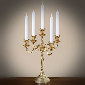Candelabro de latón de 5 brazos, portavelas para decoración del hogar, soporte de metal duradero para velas al mejor precio - Product Image 2