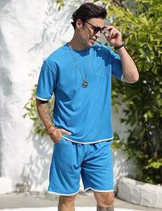 Conjunto de Camiseta Polo de Manga Corta y Pantalones Cortos para Hombre Babioboa, Traje de Dos Piezas de Verano con 3 Bolsillos con Cierre, Ropa Deportiva Informal para Uso Diario - Product Image 2