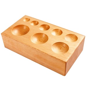 Bloc de façonnage et de bombage en bois dur de forme ronde pour bijoux, outil de façonnage à 7 cavités de différentes tailles - Product Image 5
