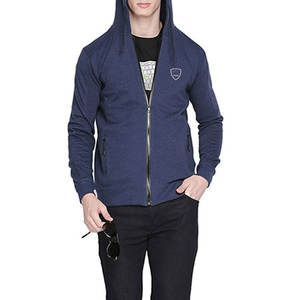 Fabricant direct fournisseur haute qualité 100% coton polaire à capuche fermeture éclair solide 3D Logo personnalisé broderie sweats à capuche hommes - Product Image 3