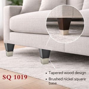 Patas Modernas de Madera para Muebles con Copa Metálica y Férula de Latón, Patas Cónicas de Madera para Sofá, Silla y Gabinete con Tornillo - Product Image 5