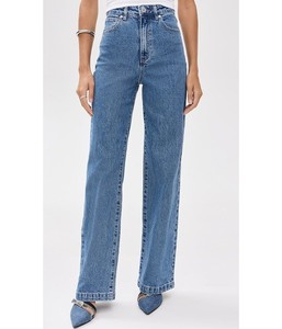 Jeans de mezclilla para mujer de cintura media, elásticos, transpirables, de algodón, estilo vintage oscuro, casuales, rectos, para verano, al mejor precio al por mayor - Product Image 1