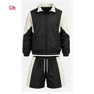Conjunto Corto de Chaqueta Cortavientos Personalizado para Hombre, Conjunto de Pantalones Cortos de Nailon para Hombre, CARE MASTER - Product Image 2