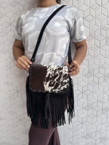 Real Cowhide Leather Western Style New Designer Fringe Bag <b>Handbag</b> Sling Bag Bohemian Fringe Bag Women's Multi Uses <b>Handbag</b> - Product Image 3