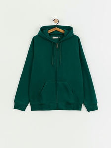 Men's Dark Green Hooded <b>Zip</b>-Up Hoodie Regular Fit Knitted Casual Solid Color Winter Wear <b>Full</b> <b>Zip</b> <b>Sweatshirt</b> - Product Image 4
