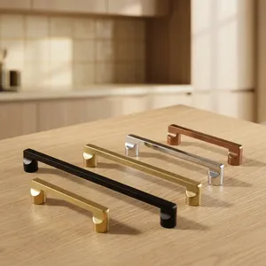 Modern Black Zinc Alloy Cabinet <b>Bar</b> Handle Minimalist Design Kitchen Wardrobe Furniture <b>Pull</b> Durable Finish - Product Image 4