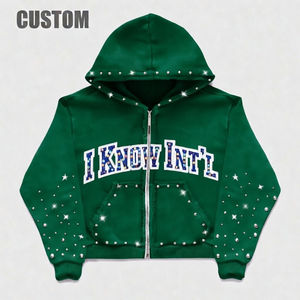 Sudaderas con Capucha Personalizadas con Logotipo Estampado, Unisex, Lavado Ácido, 400 GSM, 100% Algodón, Felpa, Corte Regular, Oversize, con Pedrería, ODM - Product Image 5