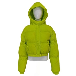 Custom Unisex Cropped Puffer <b>Jacket</b>, <b>Hooded</b> Quilted Winter Coat, Lightweight Warm <b>Padded</b> <b>Jacket</b> for Women - Product Image 1