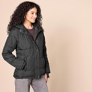 Chaqueta Acolchada con Capucha Rosa para Mujer, Abrigo Grueso de Invierno con Manga Larga - Product Image 3