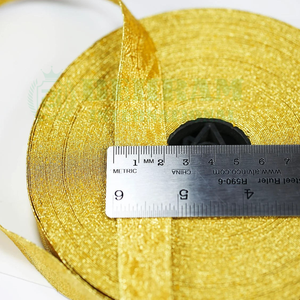 Cinta de galón metálica dorada premium para prendas, ribete soluble en agua para prendas de vestir y bolsos, trenzas y encajes dorados - Product Image 1