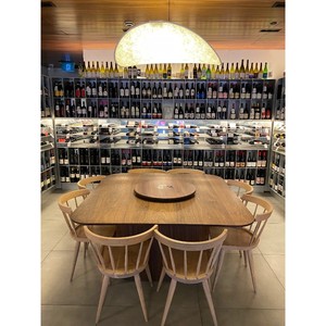 Plateau de service rond en bois, plateau tournant, design minimaliste en bois massif, plat de table durable - Product Image 5