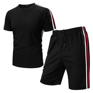 Ensemble de survêtement streetwear léger 100 % coton pour homme – Veste athlétique zippée et pantalon à manches longues pour l'automne - Product Image 1
