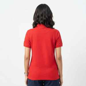 Polo de Algodón Piqué Rojo para Mujer, Marca Hawk Eye, Manga Corta, Casual, con Logotipo Bordado en la Parte Delantera - Product Image 2