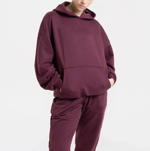 Sudadera con Capucha Extra Grande para Mujer, Personalizada con Logotipo, Color Sólido, Hombros Caídos, Manga Larga, con Bolsillos, Transpirable, Venta al Por Mayor - Product Image 3