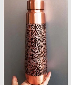 Botella de Agua de Cobre con Diseño de Pavo Real, Clásica, de Doble Pared, Ecológica, de Gran Capacidad, Portátil, para Viajes - Product Image 5