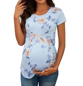 Fashion Maternity T Shirts Short Sleeve O Neck Breastfeeding T-Shirt Pregnancy Clothes Breathable Printed Pattern Design Nursing - Product Image 1