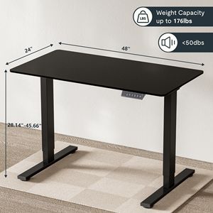 Scrivania Elettrica Regolabile in Altezza per Casa e Ufficio, Postazione di Lavoro Sit-Stand con Telaio e Finitura Nera - Product Image 5