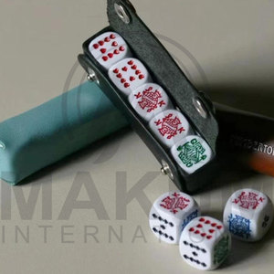 Simple Round PU Leather Embossed Durable Eco-Friendly Classic Style <b>Dice</b> Storage Bag for 4 <b>Dice</b> - Product Image 5