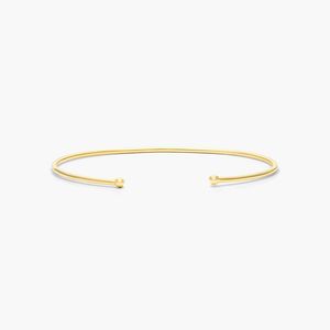 Petite Cuff Lab Grown Round Brilliant Cut Diamond Luxury <b>Bracelet</b> in 14K Yellow Gold - Product Image 3