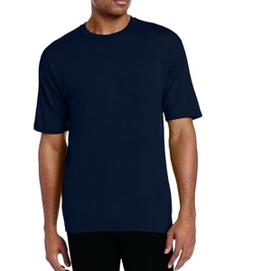 Camiseta de Cuello Redondo para Hombre, Color Sólido, Tejido de Lana Teñida, Transpirable, Color Azul, Personalizable, Lana Merino - Product Image 3