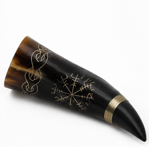 Medieval Viking Buffalo Horn Mead Cup with Brass Band Handmade Decorative Drinking Horn Display Gift - Product Image 6