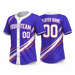 Maillot de baseball en polyester 100 % de haute qualité pour hommes, rayé, à manches courtes, avec fermeture boutonnée sur le devant, en maille respirante, vente en gros - Product Image 6