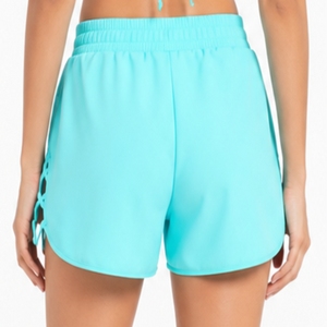 Custom <b>Women's</b> <b>Swim</b> <b>Shorts</b> Turquoise Sport <b>Shorts</b> Elastic Waist Quick Dry Knitted With Pockets Breathable Lightweight <b>Swim</b> <b>Short</b> - Product Image 2