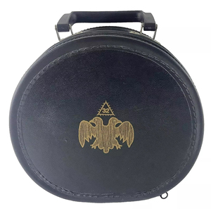 2026 Custom Made High Quality <b>Masonic</b> Regalia Embroidery Hat Carrying <b>Case</b> Customized Embroidered Crown Cap Needlework - Product Image 1