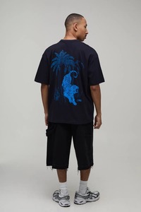 Camiseta holgada de corte cuadrado para hombre, con hombros caídos, de algodón grueso, estilo urbano, informal, para verano, uso diario. - Product Image 5