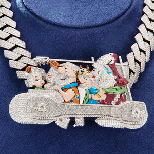 LL จี้เพชร missanite หรูหรา VVS เพชรโมอิสตัวอักษรเริ่มต้นสองสีเครื่องประดับฮิปฮอป925จี้เงินที่กำหนดเองของขวัญ - Product Image 2